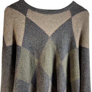Vintage Clan Douglas Sz M 100% Cashmere Argyle Sweater Made In Scotland Oversize